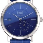 Piaget Altiplano Silver Case Blue Dial Blue Leather Bracelet  622630