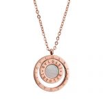 Bvlgari Mother Of Pearl Double Circle Pendant Rose Gold Necklace 700663