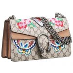Gucci Dionysus GG Supreme Canvas Butterfly Embroidery And Taupe Suede Trim 18927168