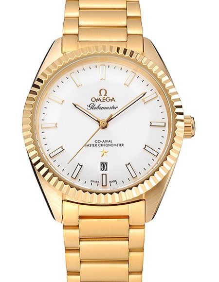 Omega Globemaster White Diak Gold Case And Bracelet