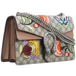 Gucci Dionysus GG Supreme Canvas Butterfly And Flowers And Brown Suede Trim 18927102