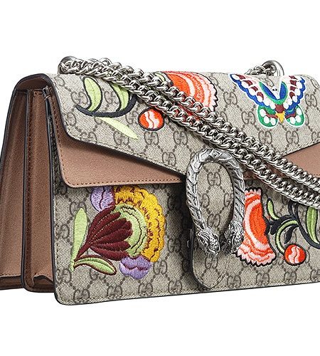 Gucci Dionysus GG Supreme Canvas Butterfly And Flowers And Brown Suede Trim 18927102