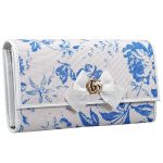 Gucci Blue Flower Print Continental Canvas Wallet 18927227
