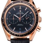 Omega Speedmaster Black Dial Gold Case Black Leather Strap  622809