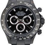 Rolex Daytona Black Ion Plated Tachymeter Black Stainless Steel Strap Black Dial 80247