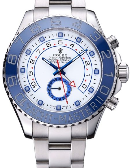 Rolex Yacht Master II White Dial Blue Bezel Stainless Steel Bracelet 622269