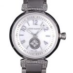 Louis Vuitton Tambour Stainless Steel Bracelet White Dial 801415