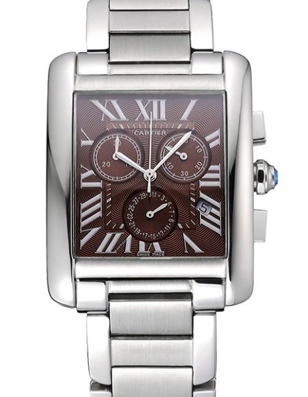 Cartier Tank MC Brown Dial Stainless Steel Case And Bracelet  622699