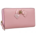 Gucci GG Marmont Bow Pink Leather Wallet 18927225
