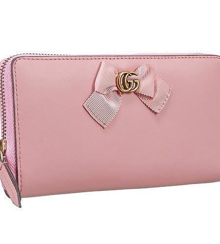 Gucci GG Marmont Bow Pink Leather Wallet 18927225