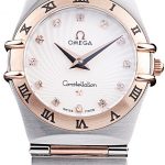 Omega Swiss Constellation Jewelry Rose Gold Case Small Radial Emblem White Dial