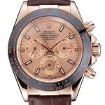 Rolex Cosmograph Daytona Brown Dial Rose Gold Case Brown Leather Bracelet  1454243