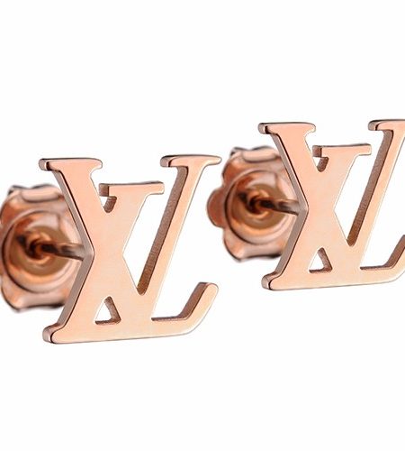 Louis Vuitton Logo Style Gold Earrings 700735