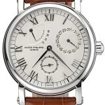 Patek Philippe Geneve Complications White Dial Stainless Steel Brown Leather Band  622142