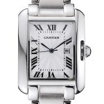 Cartier Tank Anglaise 30mm White Dial Stainless Steel Case And Bracelet