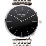 Swiss Longines Grande Classique Black Dial Stainless Steel Case And Bracelet