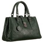 Bottega Veneta Intrecciato Nappa Top Large Handle Green Bag