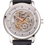 Swiss Piaget Altiplano Skeleton Dial With Diamonds Stainless Steel Case Black Leather Strap