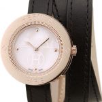 Hermes Classic MOP Dial Black Elongated Leather Strap