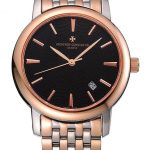 Vacheron Constantin Patrimony Black Dial Rose Gold Case Two Tone Bracelet  62293