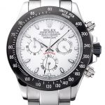 Rolex Daytona Stainless Steel Black Enameled White Dial