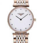 Longines La Grande Classique Rose Gold White Dial Diamond Bezel Homme  622105