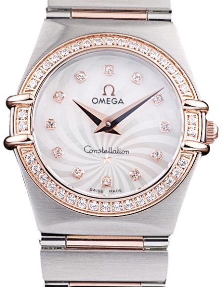 Omega Swiss Constellation Jewelry Diamond Case Radial Emblem White Dial