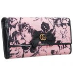 Gucci Black Flower Print Continental Canvas Wallet 18927226