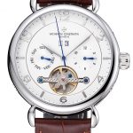 Vacheron Constantin Traditionnelle Calibre White Dial Silver Case Brown Leather Bracelet 1454065