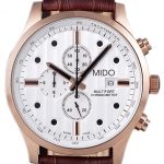 Mido Multifort Brown Croco Leather Strap White Dial 80287