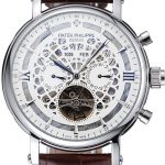 Patek Philippe Grand Complications Annual Calendar White Dial Silver Case Brown Leather Bracelet  1454233