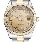 Rolex Day-Date Two Tone Stainless Steel 18k Gold Plated Gold Dial