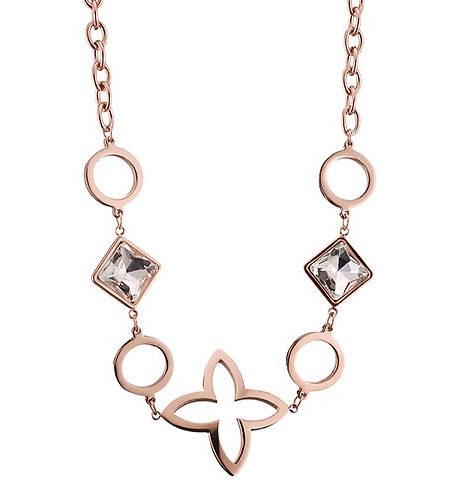 Louis Vuittom Monogram Diamonds Gold Necklace 700646