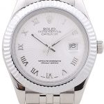 Rolex Datejust White Radial Dial Ribbed Bezel 7478
