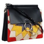 Chloe Faye Patchwork Suede Black Bag 18927053
