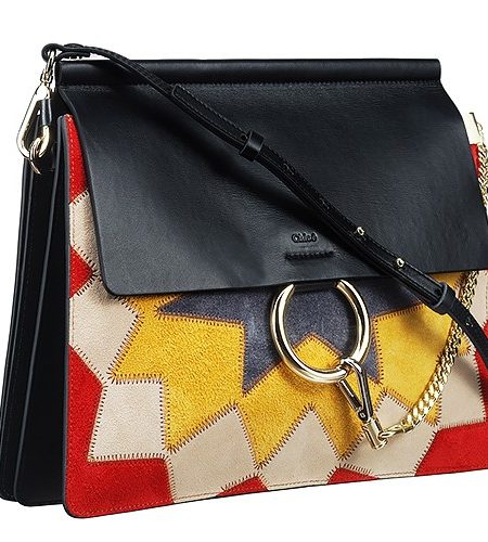 Chloe Faye Patchwork Suede Black Bag 18927053