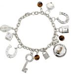 Juicy Couture Replica Crystal Studded Silver Mixed Charms Bracelet