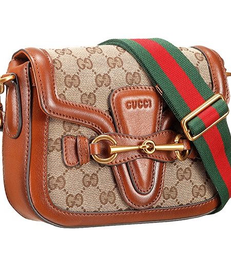 Gucci Lady Web GG Small Canvas Bag Tan