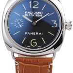 Panerai Radiomir Polished Stainless Steel Case Black Dial Brown Leather Strap 98141