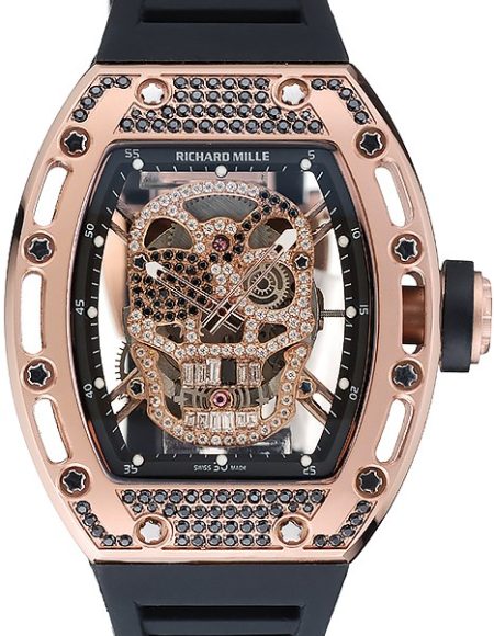 Richard Mille Tourbillon Skull RM 052 Rose Gold Case Black Rubber Bracelet  1454252
