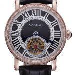 Cartier Rotonde Flying Tourbillon Diamonds Black Dial 621951