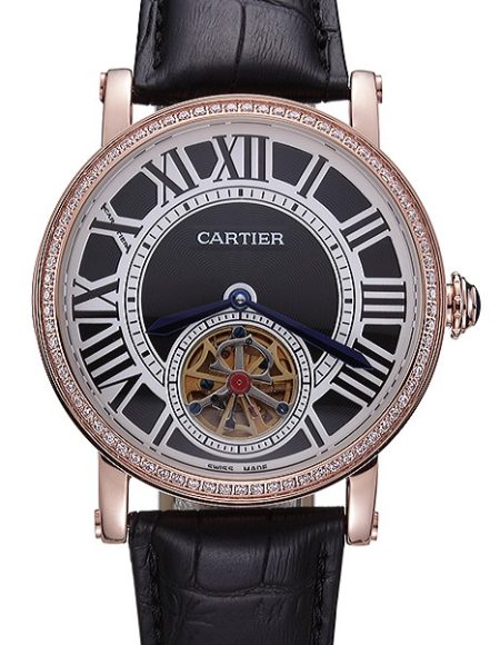 Cartier Rotonde Flying Tourbillon Diamonds Black Dial 621951