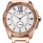 Cartier Calibre De Cartier Small Seconds White Dial Rose Gold Case And Bracelet