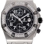 Swiss Audemars Piguet Royal Oak Offshore Black Dial Diamond Bezel Stainless Steel Case And Bracelet  622873