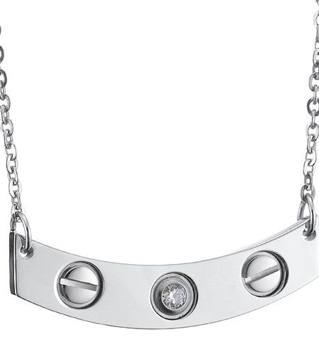 Cartier Love Diamond Silver Necklace  700711