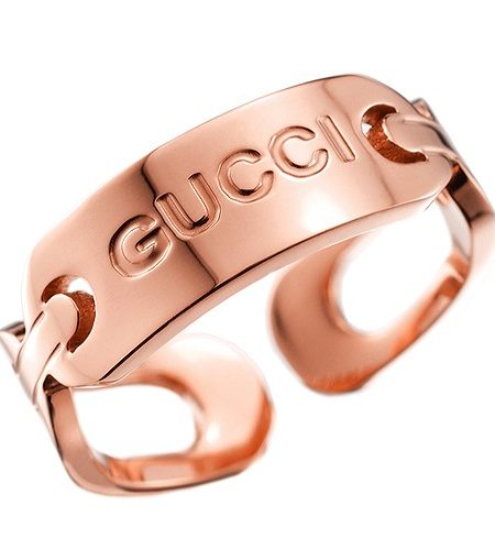 Gucci Logo Rose Gold Ring 700573