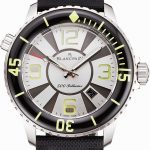 Swiss Blancpain 500 Fathoms Silver Dial Stainless Steel Case Black Canvas Strap