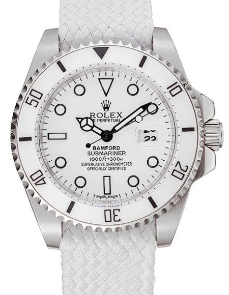 Rolex Submariner Bamford White Dial White Fabric Bracelet  1453867