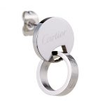 Earring Cartier Silver Stud Ea With Dangler 4550