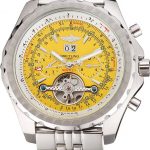 Breitling Bentley Mulliner Tourbillon Yellow Dial Stainless Steel Case And Bracelet  622734
